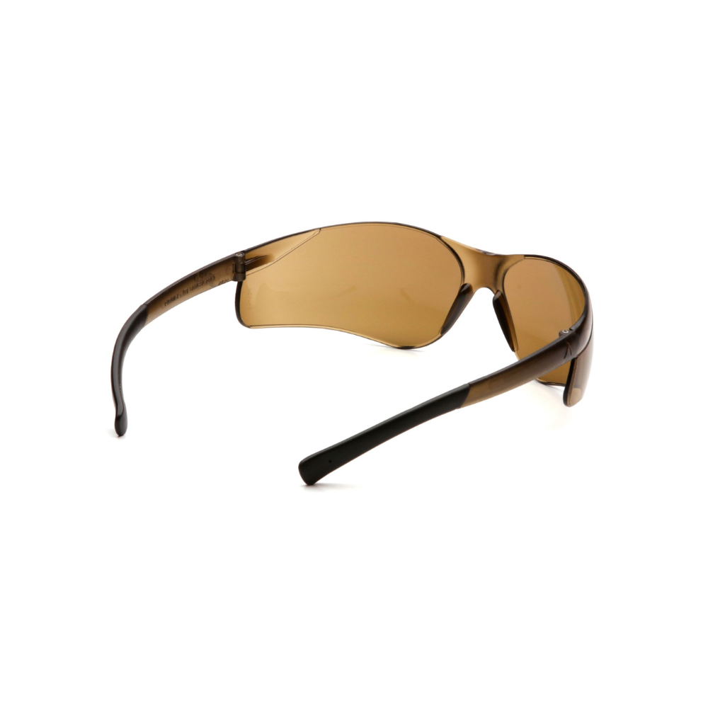 Pyramex S2515S Dark Brown Lens Safety Glasses – Wraparound Protective Eyewear for Glare Reduction & Eye Safety