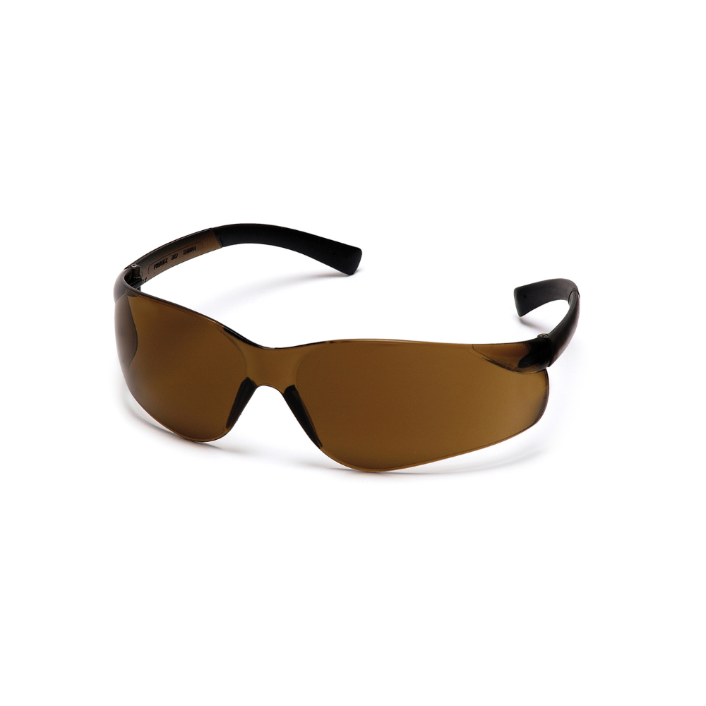 Pyramex S2515S Dark Brown Lens Safety Glasses – Wraparound Protective Eyewear for Glare Reduction & Eye Safety