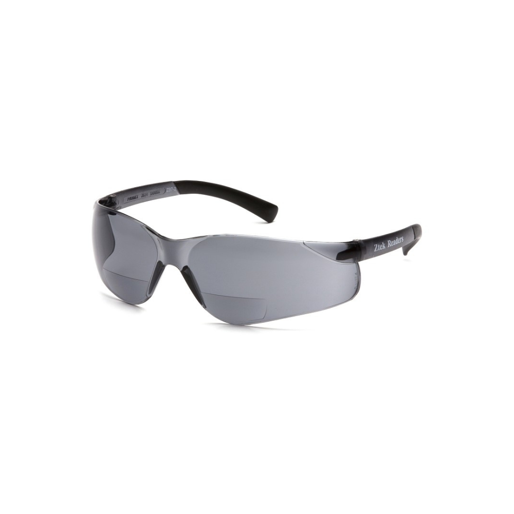 Pyramex S2520R15 Gray +1.5 Bifocal Safety Reader Glasses (6-Pack) – Wraparound Protective Eyewear for Reading & Eye Safety