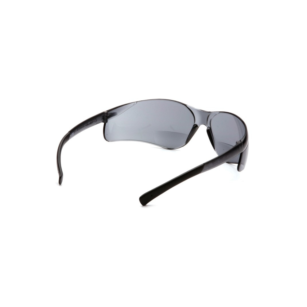 Pyramex S2520R15 Gray +1.5 Bifocal Safety Reader Glasses (6-Pack) – Wraparound Protective Eyewear for Reading & Eye Safety