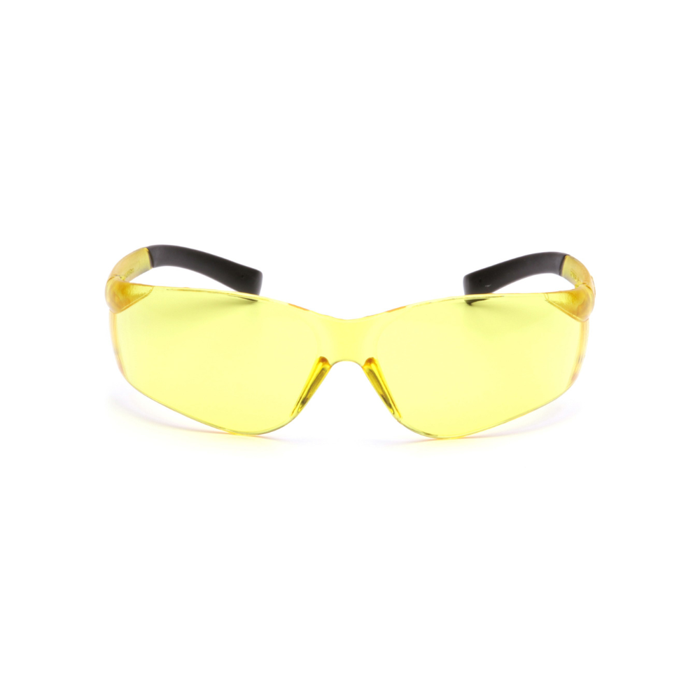 Pyramex S2530SN Amber Lens Mini Safety Glasses for Small Faces – Wraparound Compact Protective Eyewear