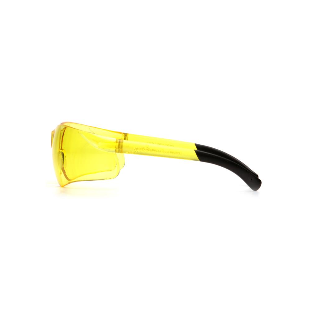 Pyramex S2530S Amber Lens Safety Glasses – Wraparound Protective Eyewear for Low-Light & Glare Control