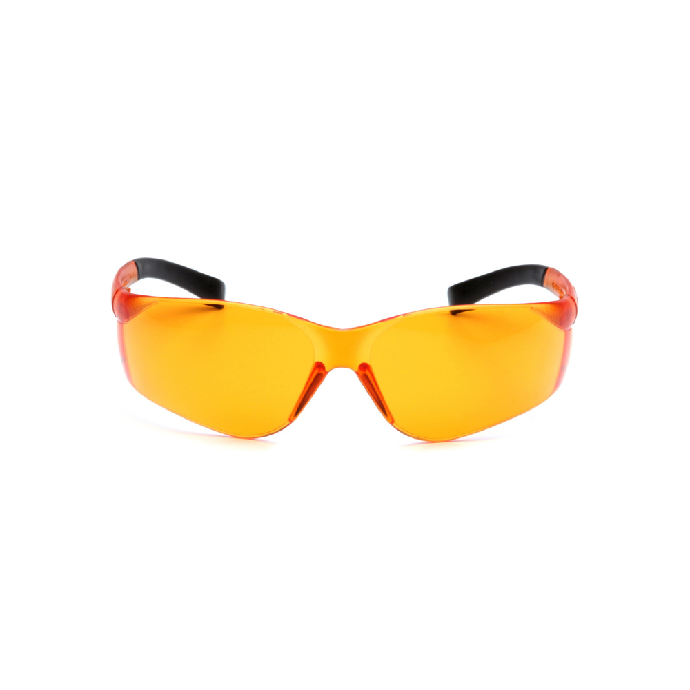 Pyramex S2540S Orange Lens Safety Glasses – Wraparound Protective Eyewear for Bright Light & Eye Safety