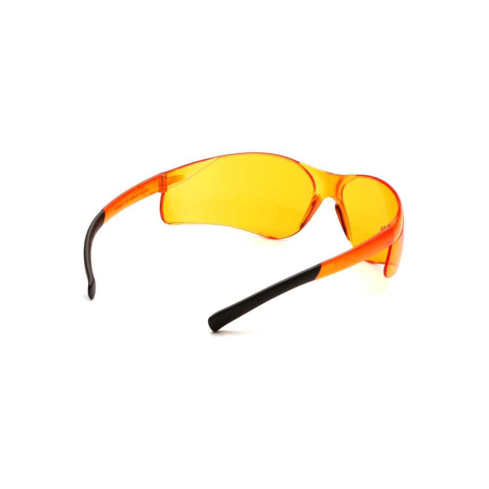 Pyramex S2540S Orange Lens Safety Glasses – Wraparound Protective Eyewear for Bright Light & Eye Safety