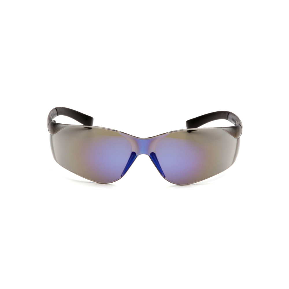Pyramex S2575S Blue Mirror Lens Safety Glasses – Wraparound Protective Eyewear for Glare Reduction & UV Eye Safety