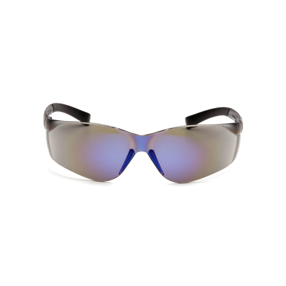 Pyramex S2575SN Blue Mirror Lens Mini Safety Glasses for Small Faces – Wraparound Compact Protective Eyewear