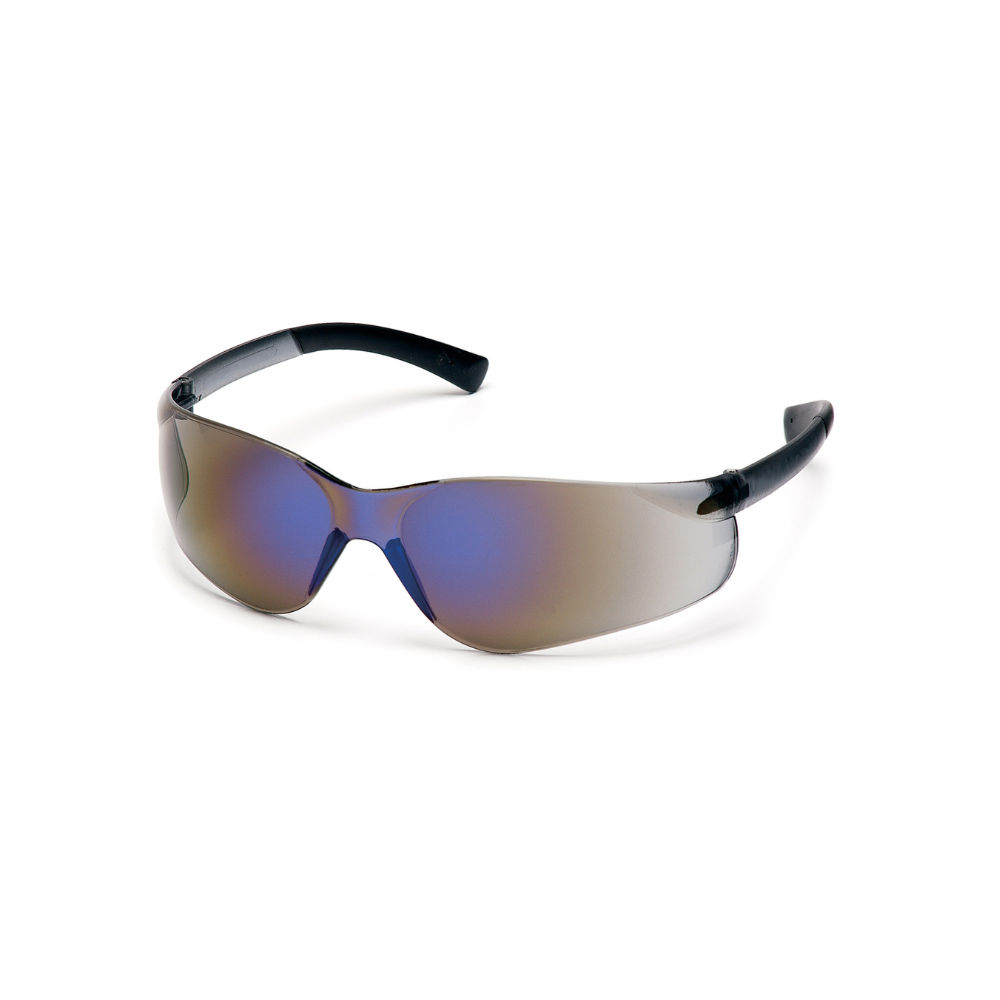 Pyramex S2575S Blue Mirror Lens Safety Glasses – Wraparound Protective Eyewear for Glare Reduction & UV Eye Safety
