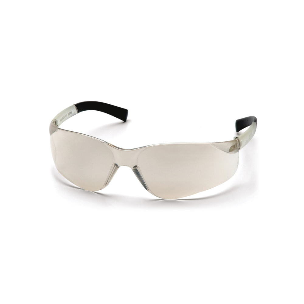 Pyramex S2580SN Indoor/Outdoor Mirror Lens Mini Safety Glasses – Compact Wraparound Protective Eyewear for Variable Light & UV Shielding