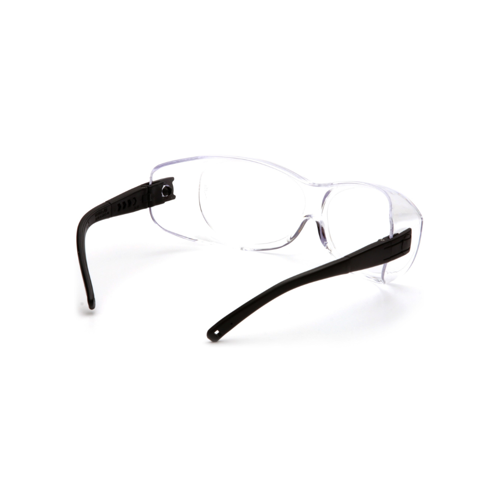 Pyramex S3510STJ Clear Anti-Fog OTS Over-Prescription Safety Glasses – Wraparound Protective Over-Eyewear for Work & Labs