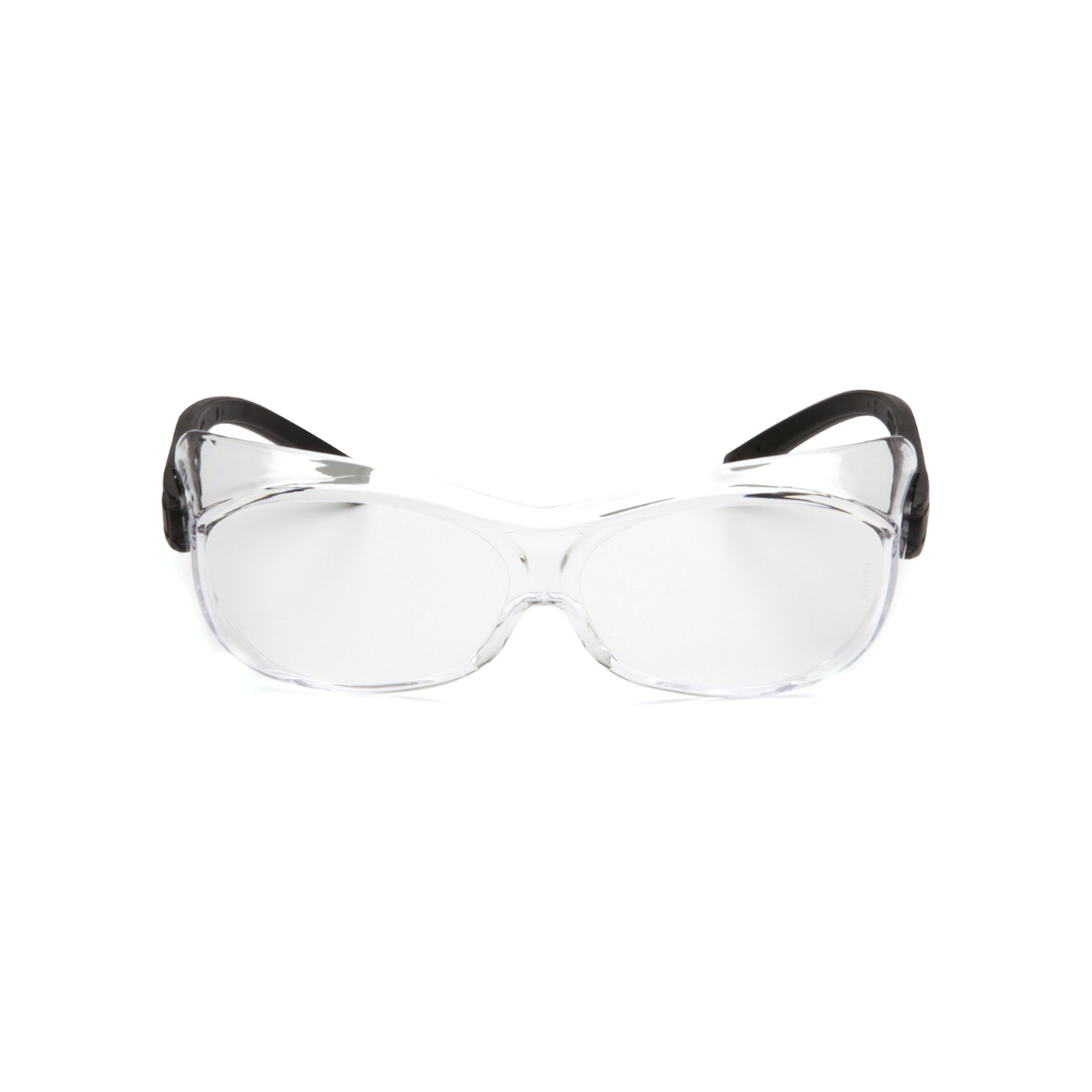 Pyramex S3510STJ Clear Anti-Fog OTS Over-Prescription Safety Glasses – Wraparound Protective Over-Eyewear for Work & Labs