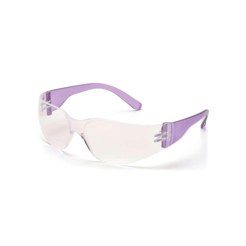 Pyramex S4110SMP Intruder Safety Glasses 12-Pack – Clear Lens, Multi-Color Temples, Scratch-Resistant, ANSI Z87.1 Rated