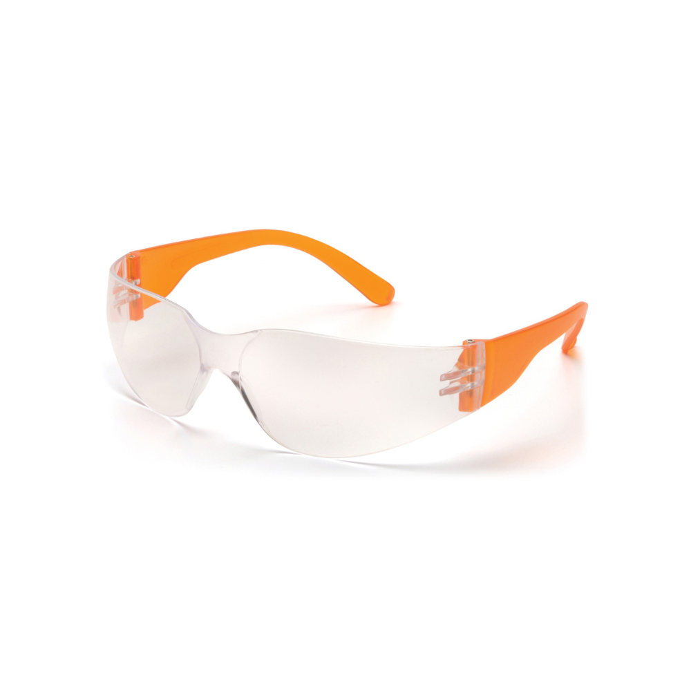 Pyramex S4110SMP Intruder Safety Glasses 12-Pack – Clear Lens, Multi-Color Temples, Scratch-Resistant, ANSI Z87.1 Rated