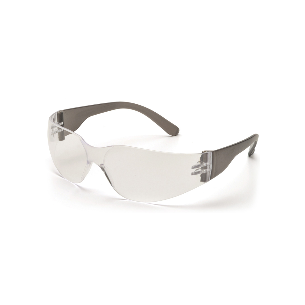 Pyramex S4110SMP Intruder Safety Glasses 12-Pack – Clear Lens, Multi-Color Temples, Scratch-Resistant, ANSI Z87.1 Rated
