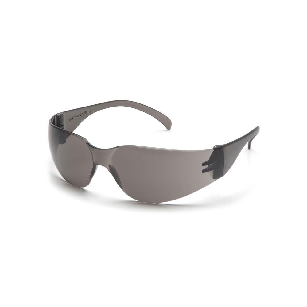 Pyramex S4120SN Gray Lens Mini Intruder Safety Glasses – Frameless Wraparound Eyewear for Small Faces & Eye Protection