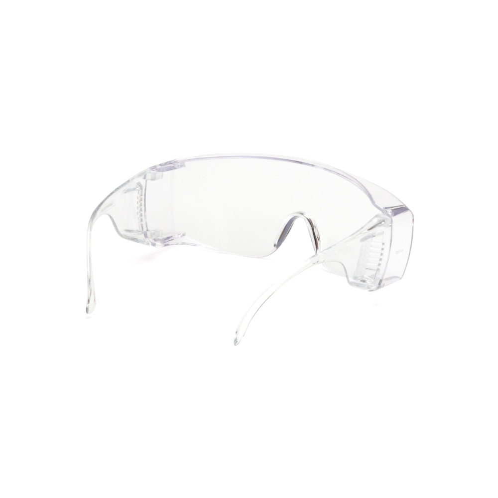 Pyramex S510SJ Jumbo Over-Spectacle Safety Glasses with Clear Lens – Fits Over Prescription Eyewear, Vented & Scratch-Resistant