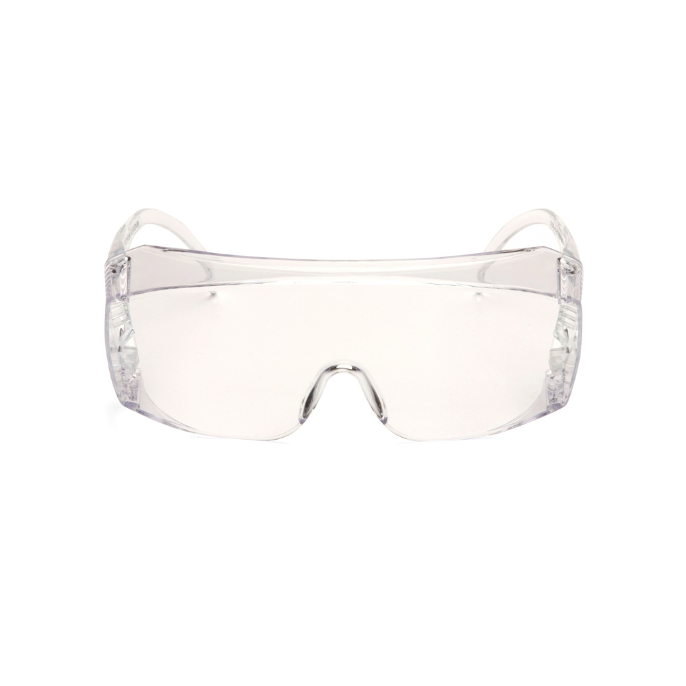 Pyramex S510SJ Jumbo Over-Spectacle Safety Glasses with Clear Lens – Fits Over Prescription Eyewear, Vented & Scratch-Resistant