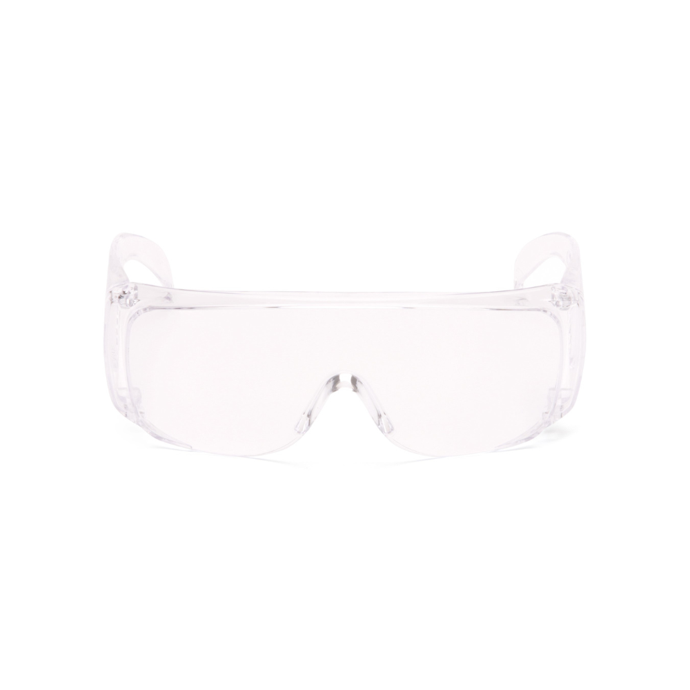 Pyramex S510S Clear Frameless Safety Glasses – Lightweight Over-Glasses Protective Eyewear with Venting & UV Blocking