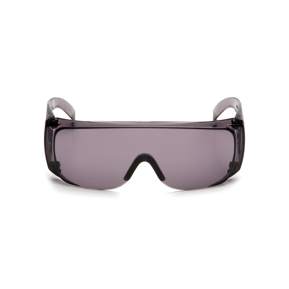 Pyramex S520S Smoke Lens Safety Glasses – Lightweight Frameless Protective Eyewear with UV Blocking & Ventilation