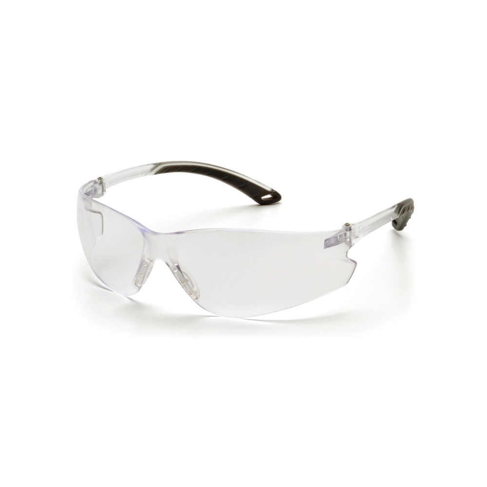 Pyramex S5810ST Clear Anti-Fog Frameless Safety Glasses – Lightweight Protective Eyewear with 9.75 Curved Lens & UV Shield