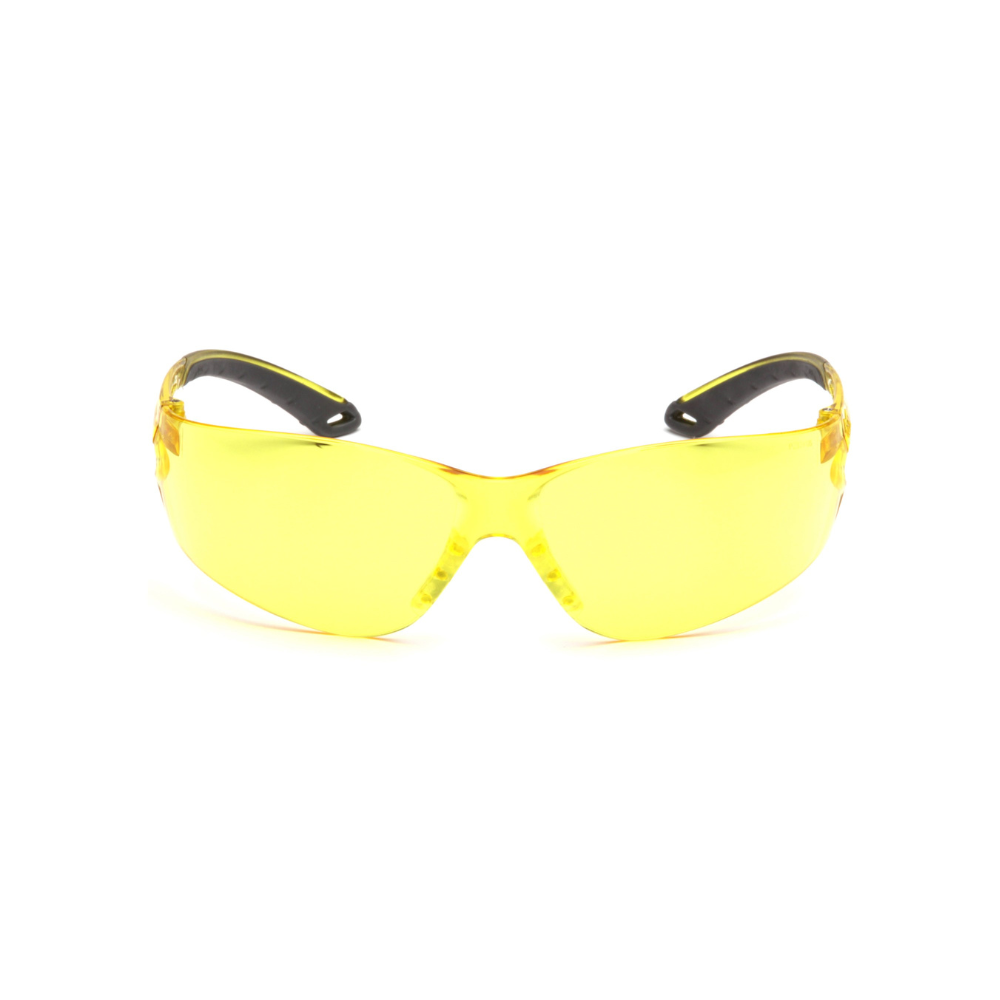 Pyramex S5830S Amber Lens Safety Glasses – Frameless Lightweight Protective Eyewear for Low-Light & Glare Reduction