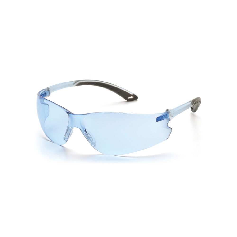 Pyramex S5860S Infinity Blue Lens Safety Glasses – Frameless Lightweight Protective Eyewear with UV & Side Shield