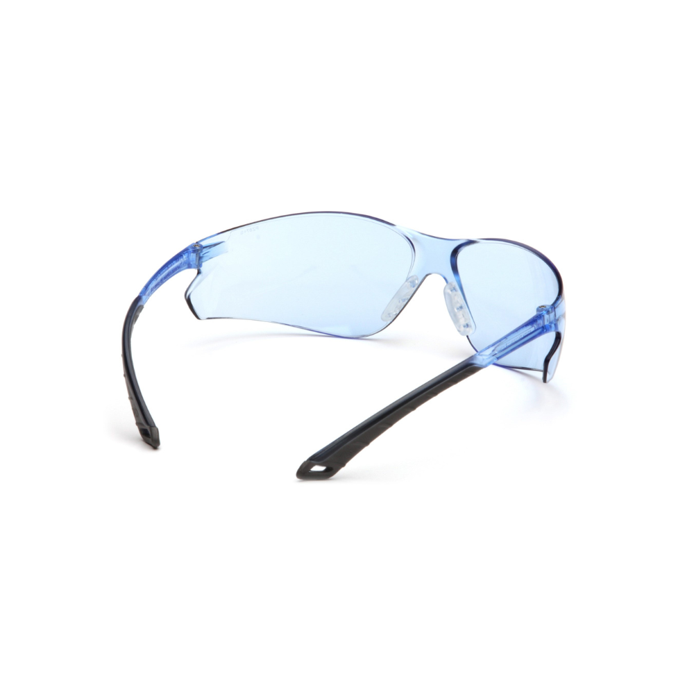 Pyramex S5860S Infinity Blue Lens Safety Glasses – Frameless Lightweight Protective Eyewear with UV & Side Shield