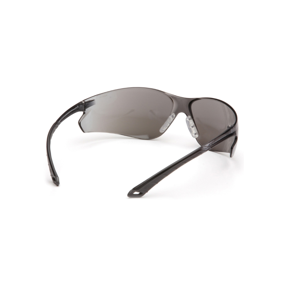 Pyramex S5870S Silver Mirror Lens Safety Glasses – Frameless Lightweight Protective Eyewear with Glare-Reducing UV Shield
