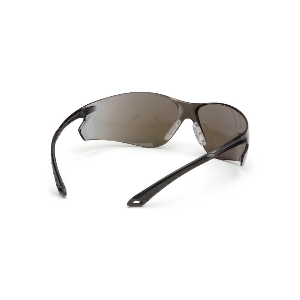 Pyramex S5875S Blue Mirror Lens Safety Glasses – Frameless Lightweight Protective Eyewear with UV & Glare Control