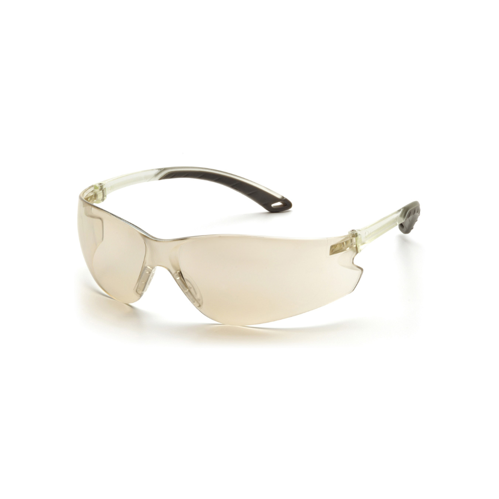 Pyramex S5880S Indoor/Outdoor Mirrored Safety Glasses – Frameless Lightweight Protective Eyewear for Variable Light & UV Shield