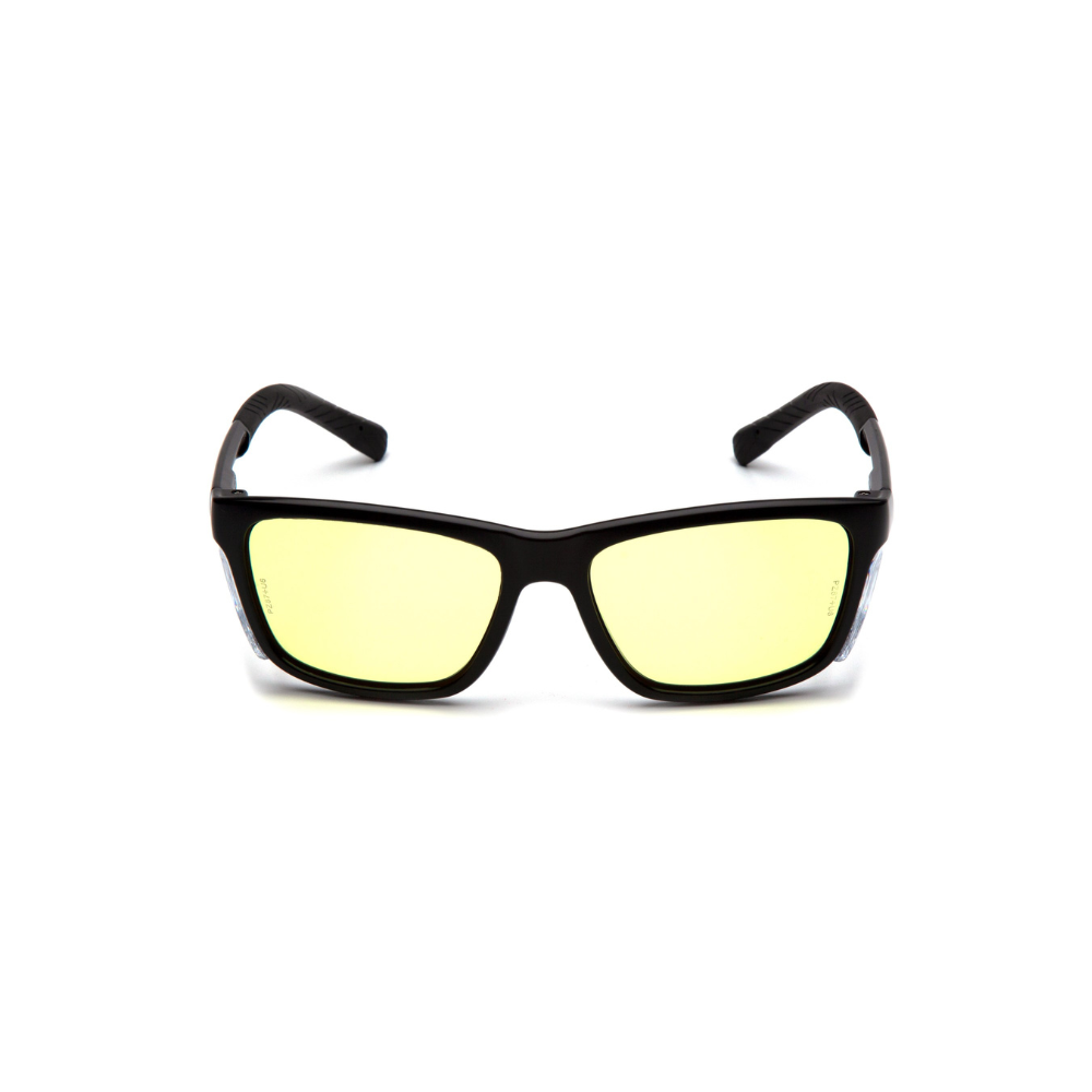 Pyramex SB10734D UV400 Amber Lens Safety Glasses – Lightweight Protective Eyewear with Side Shields & Scratch-Resistant Polycarbonate Lens