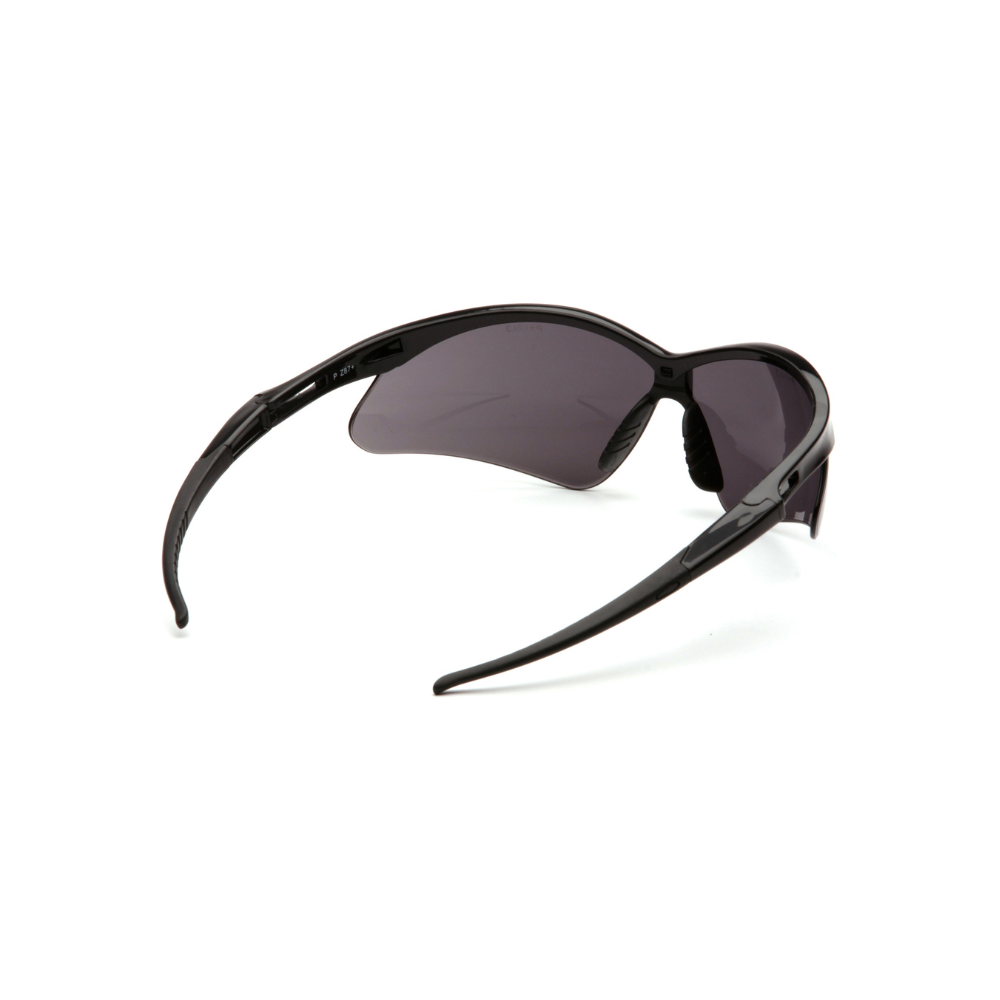 Pyramex SB6320SP Black Frame Gray-Lens Safety Glasses – Wraparound Protective Eyewear with Glare Reduction & UV-Filter