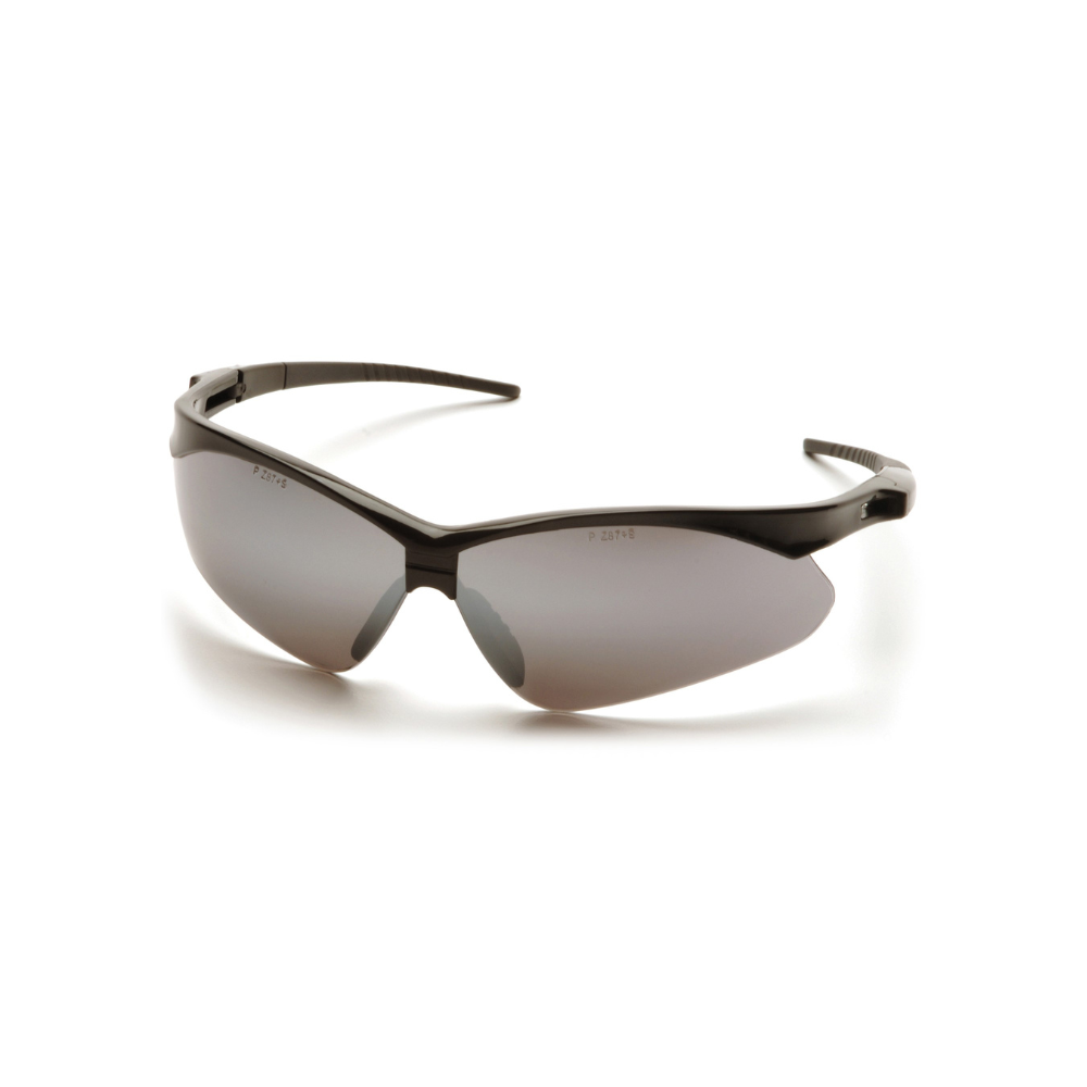Pyramex SB6370SP Silver Mirror Lens Safety Glasses – Wraparound Protective Eyewear with UV & Glare Reduction