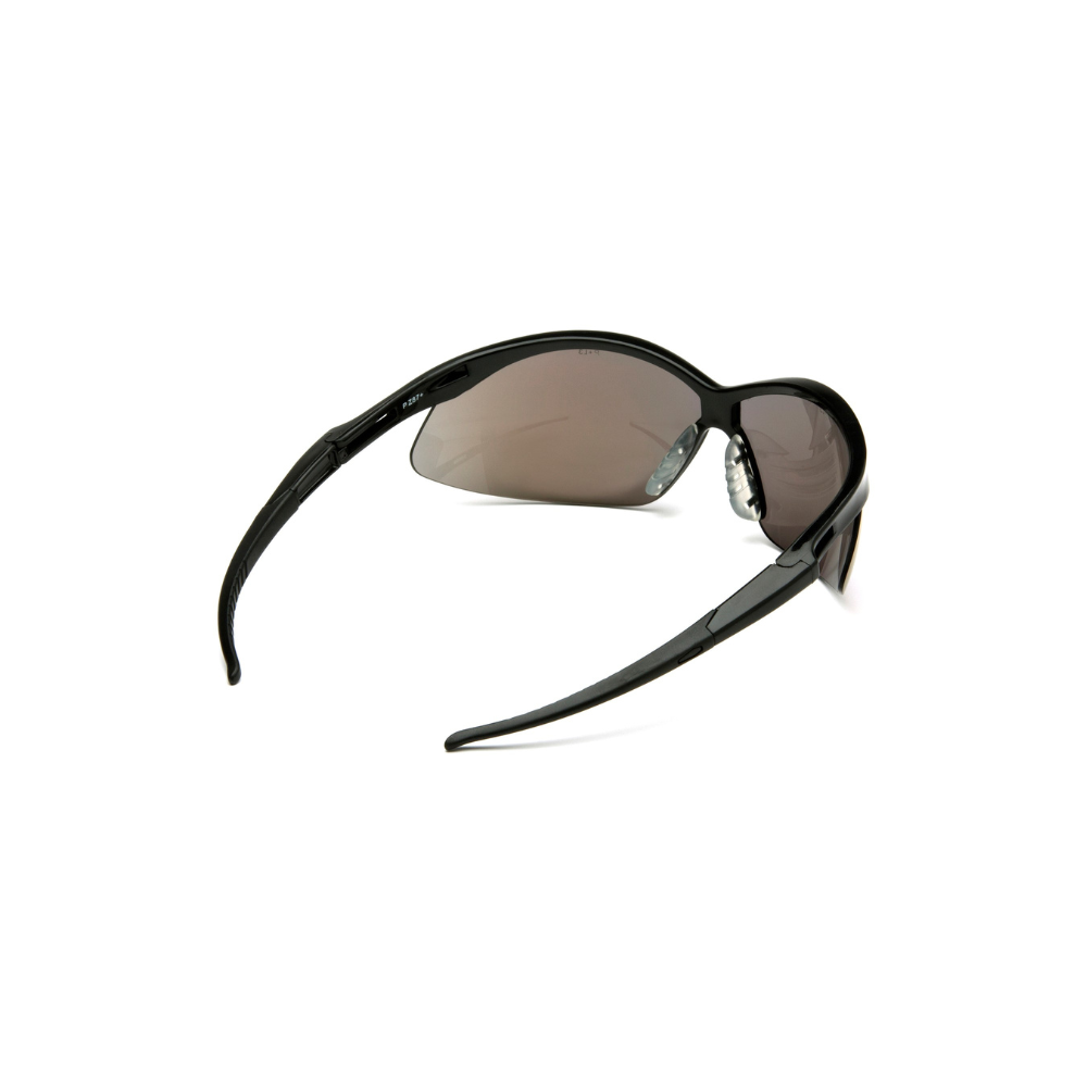 Pyramex SB6375SP Blue Mirror Lens Safety Glasses with Black Frame – Wraparound Protective Eyewear for UV & Glare Reduction