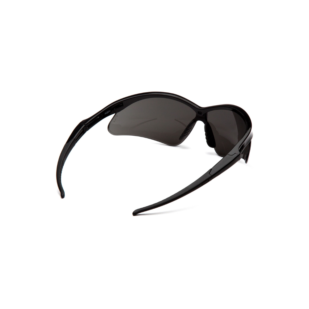 Pyramex SB6376SP Smoke Green Mirror Lens Safety Glasses with Black Frame – Wraparound Protective Eyewear for Glare Reduction & Eye Safety