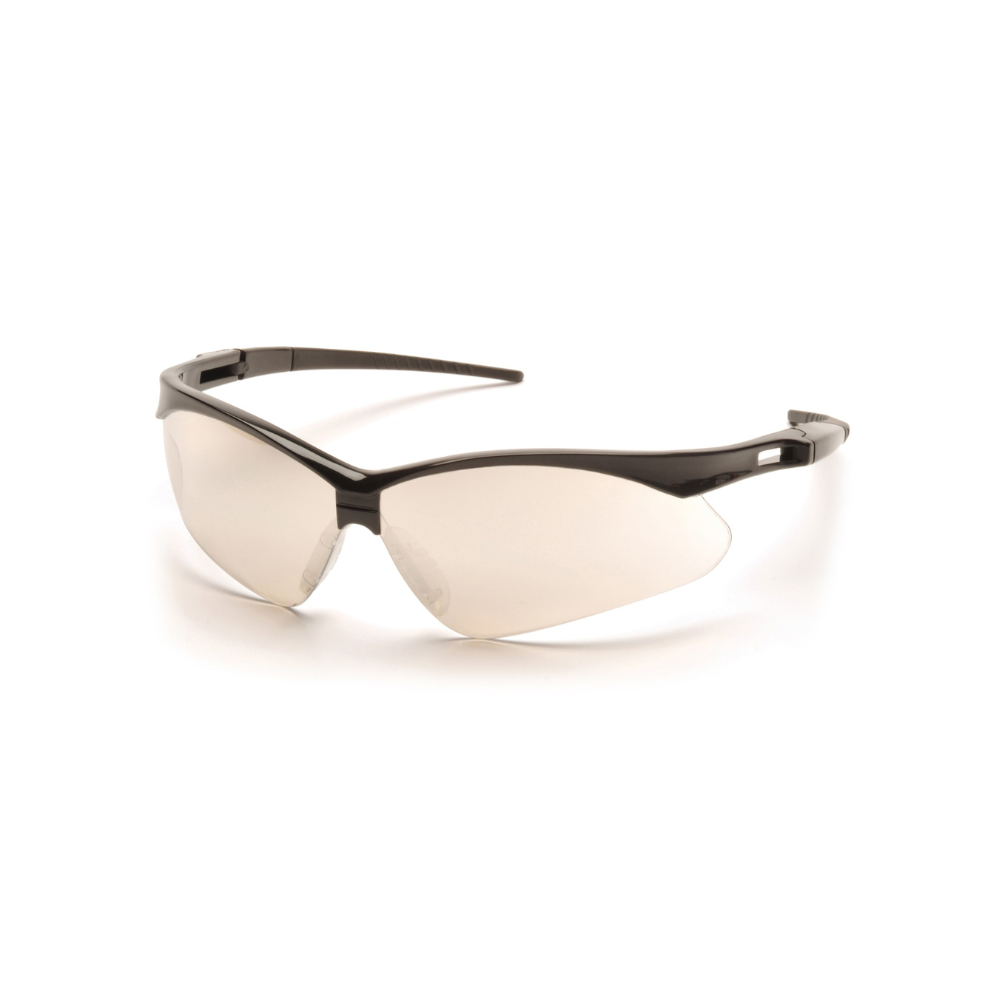 Pyramex SB6380SP Indoor-Outdoor Clear Mirror Lens Safety Glasses – Wraparound Protective Eyewear for Variable Light & UV Protection