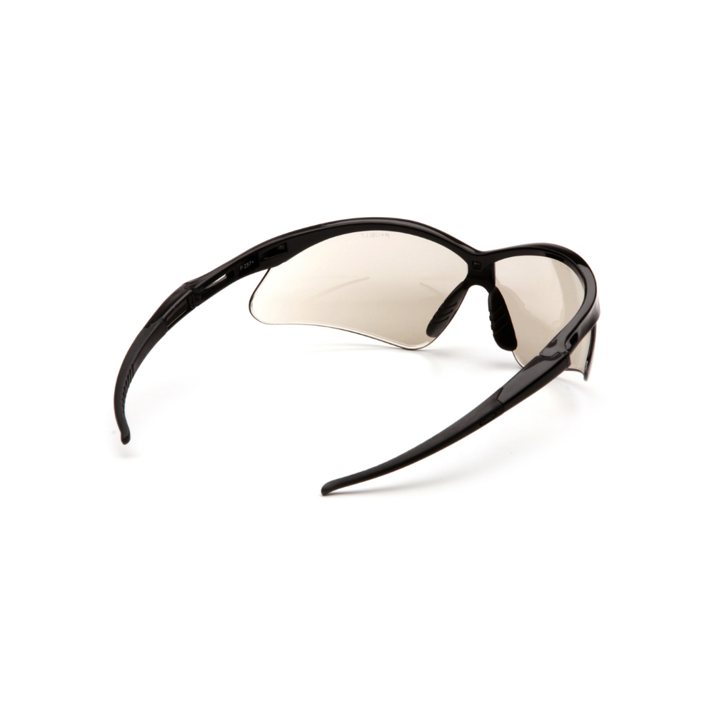 Pyramex SB6380SP Indoor-Outdoor Clear Mirror Lens Safety Glasses – Wraparound Protective Eyewear for Variable Light & UV Protection