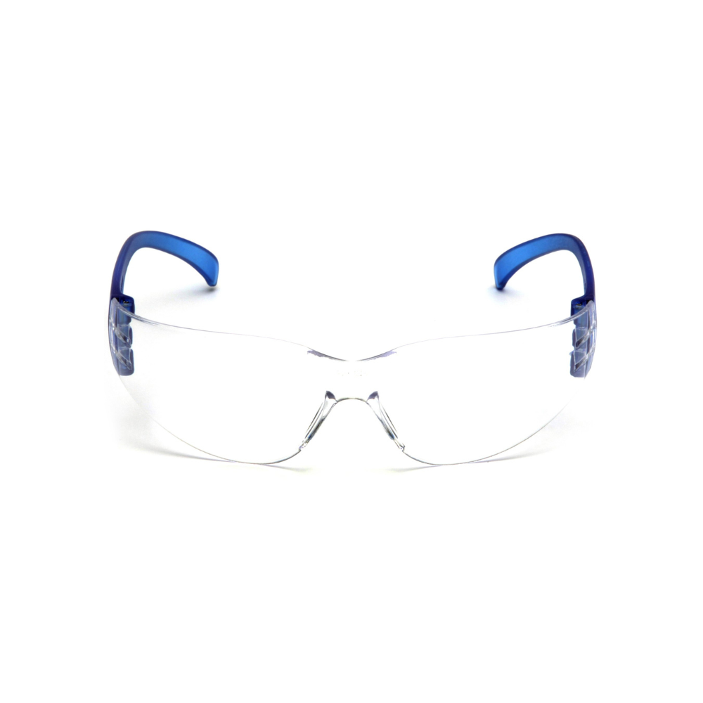 Pyramex SN4110S Intruder Safety Glasses – Clear Hard-Coated Lens, Blue Temples, ANSI Z87.1 Rated