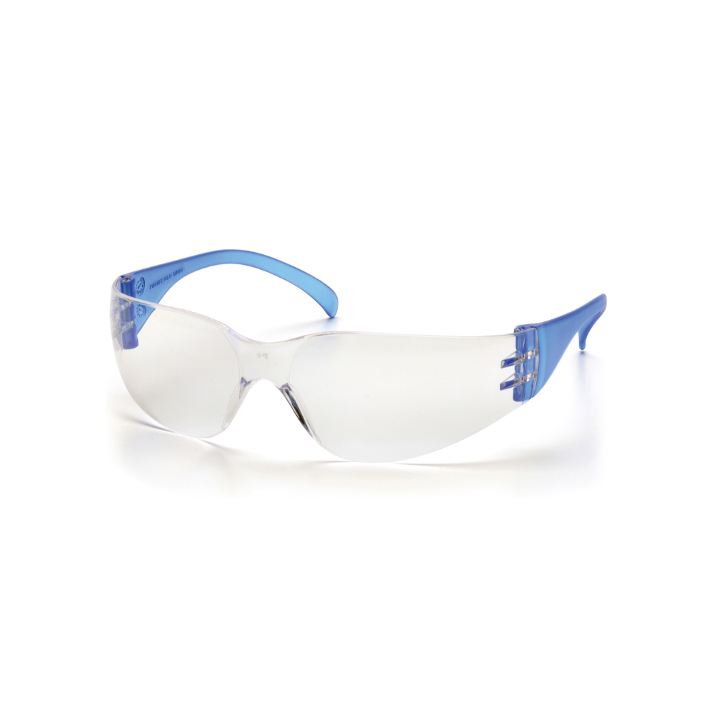 Pyramex SN4110S Intruder Safety Glasses – Clear Hard-Coated Lens, Blue Temples, ANSI Z87.1 Rated