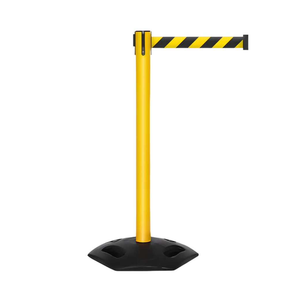 Safety Retractable Belt Barrier Stanchion | 7.5 Ft to 13 Ft