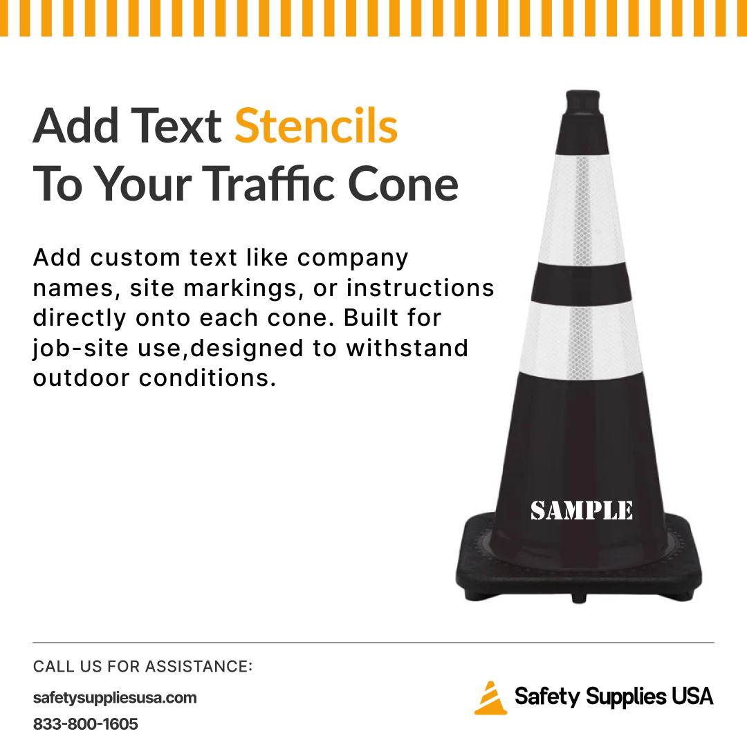 28" Black Traffic Cone, 7 lb Black Base