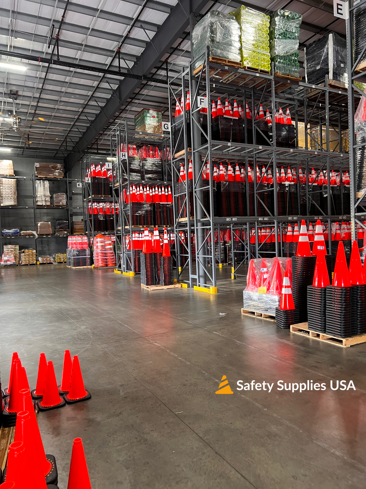 200 Cones Bulk Pallet, 28" Orange Wide Body Traffic Cone, 7lb Black Base