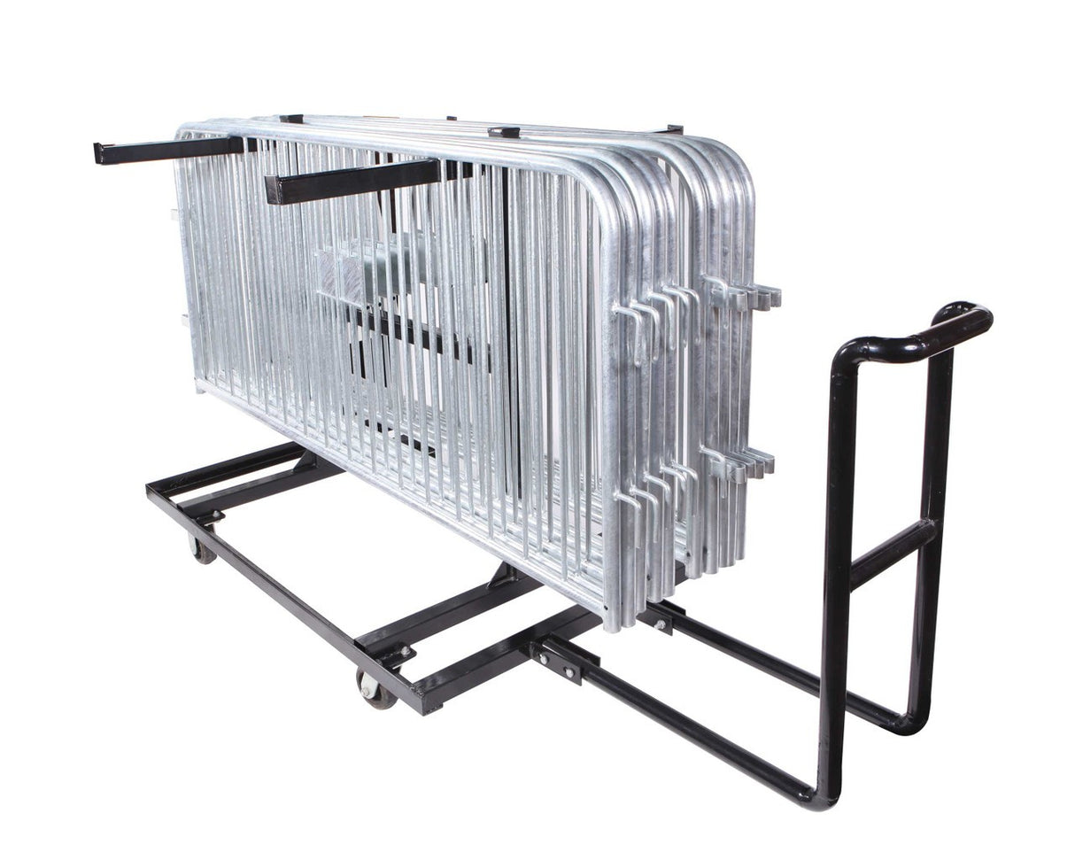 Heavy Duty Steel Barricade Pull Cart | Holds 30 Crowd Control Barriers