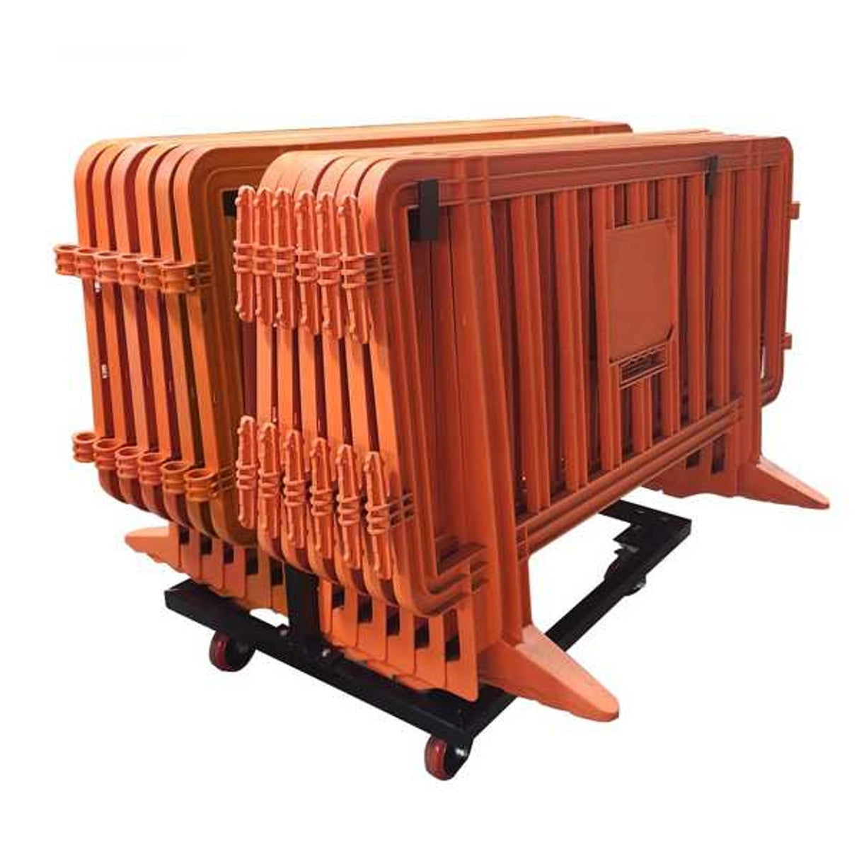 Heavy Duty Steel Barricade Push Cart | Holds 20 Crowd Control Barriers