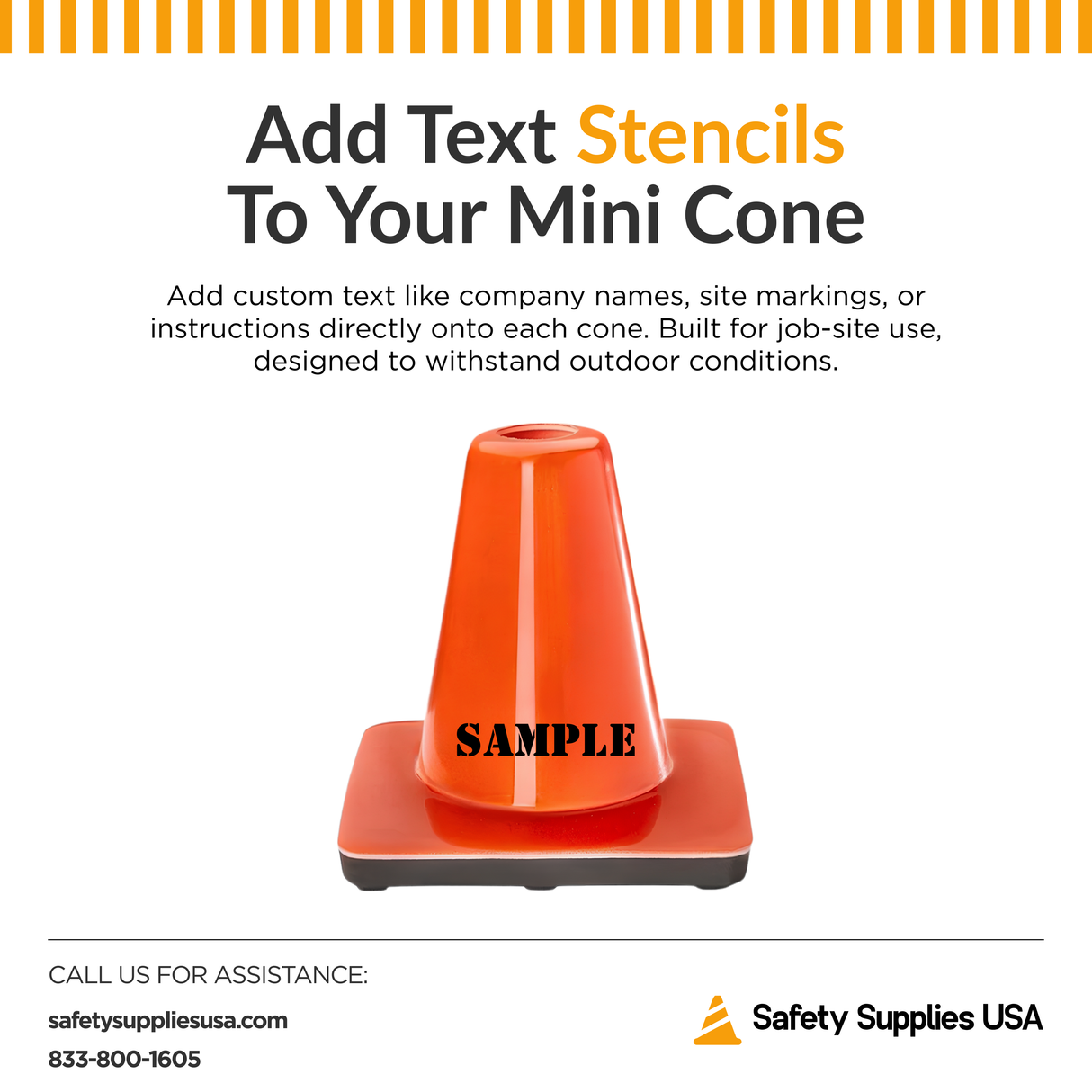 6" Orange Wide Body Mini Traffic Cone