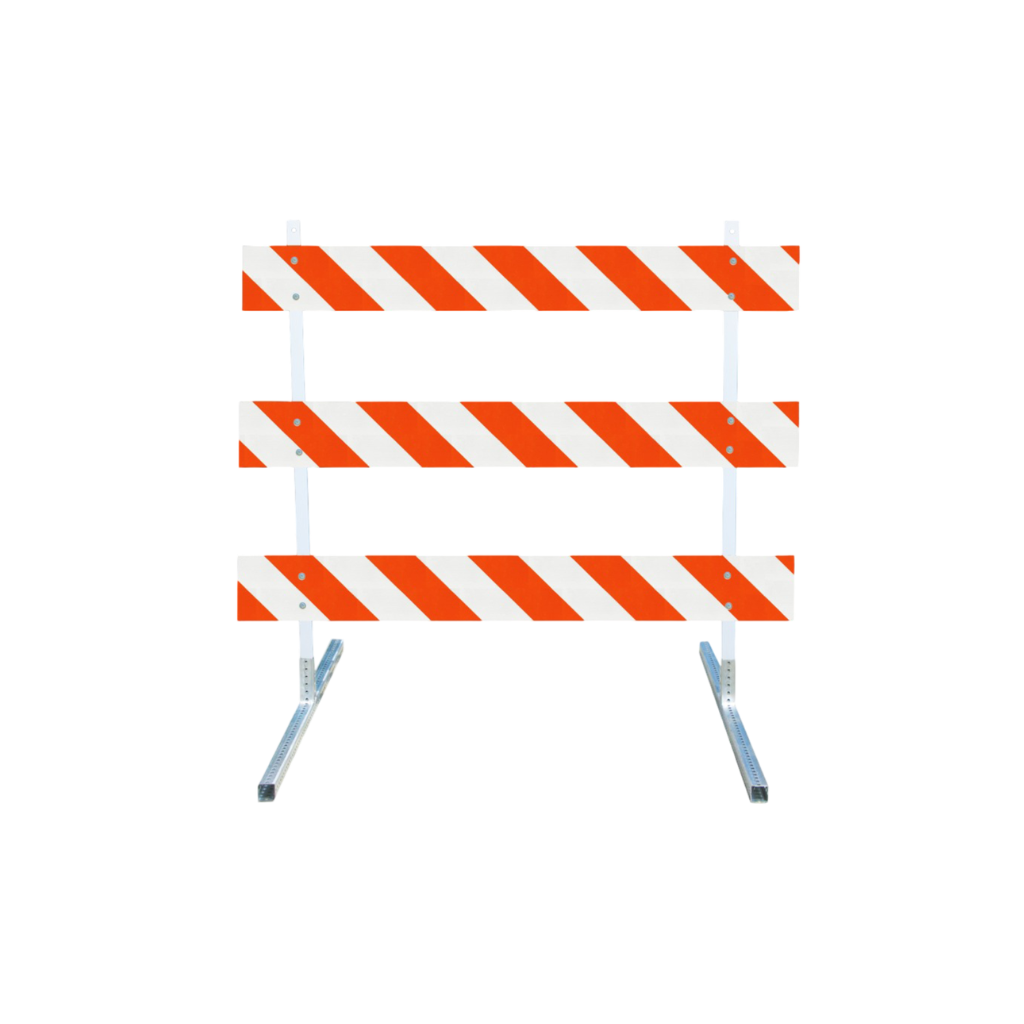 Power Post Type III Barricade with Steel Square Tube Feet