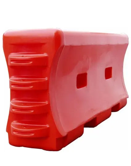 Water-Filled Traffic Barrier – 6 Ft Plastic Construction Barricade with Interlocking Design and Fillable Base