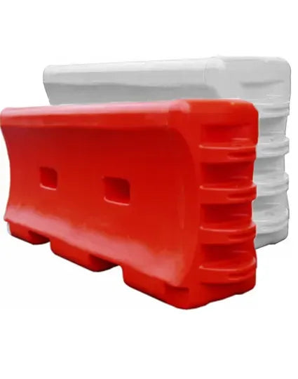 Water-Filled Traffic Barrier – 6 Ft Plastic Construction Barricade with Interlocking Design and Fillable Base