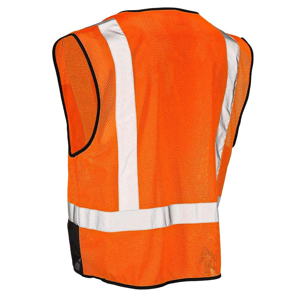 Class 2 Black Bottom Mesh Safety Vest with Zipper Closure, Reflective Tape & Multi-Pocket Design, ANSI Type R Compliant, Hi-Vis Lime/Orange, M-5XL