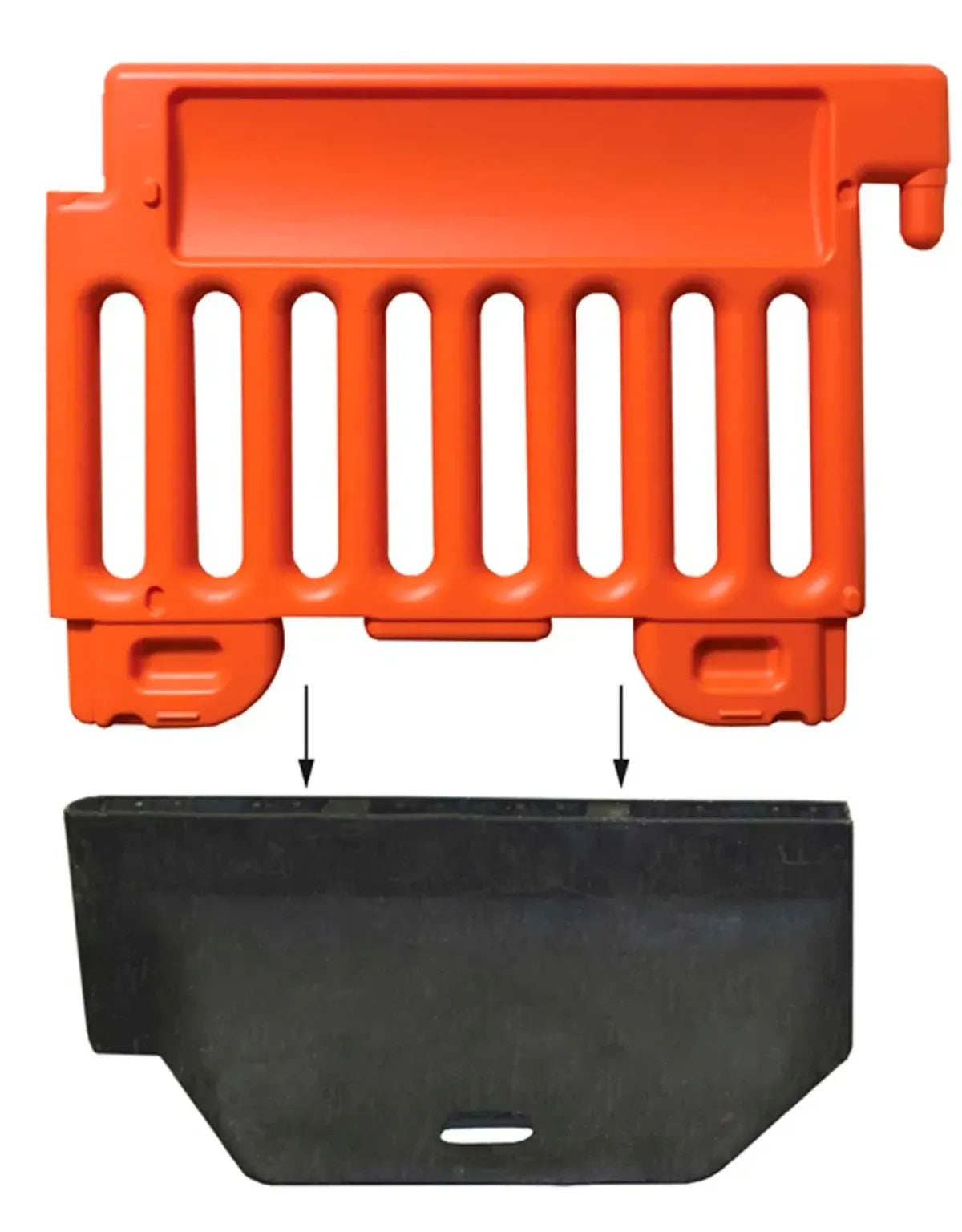 ADA-Compliant Pedestrian Barricade – 72" Interlocking Plastic Barrier with Reflective Sheeting