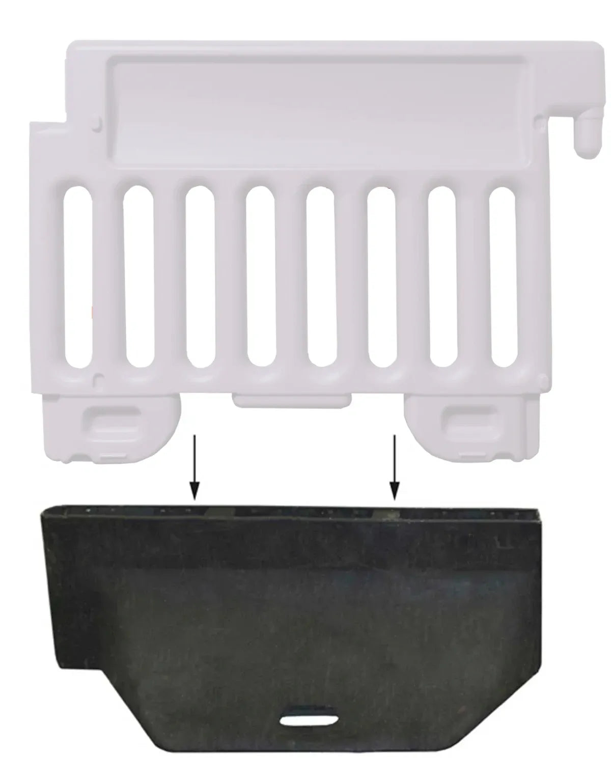 ADA-Compliant Pedestrian Barricade – 72" Interlocking Plastic Barrier with Reflective Sheeting